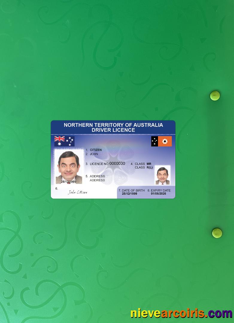 Australia Northern Territory driving license photolook